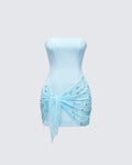 Finesse Koralie Baby Blue Rhinestone Wrap Dress