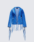 Finesse Kumi Blue Denim Macrame Jacket