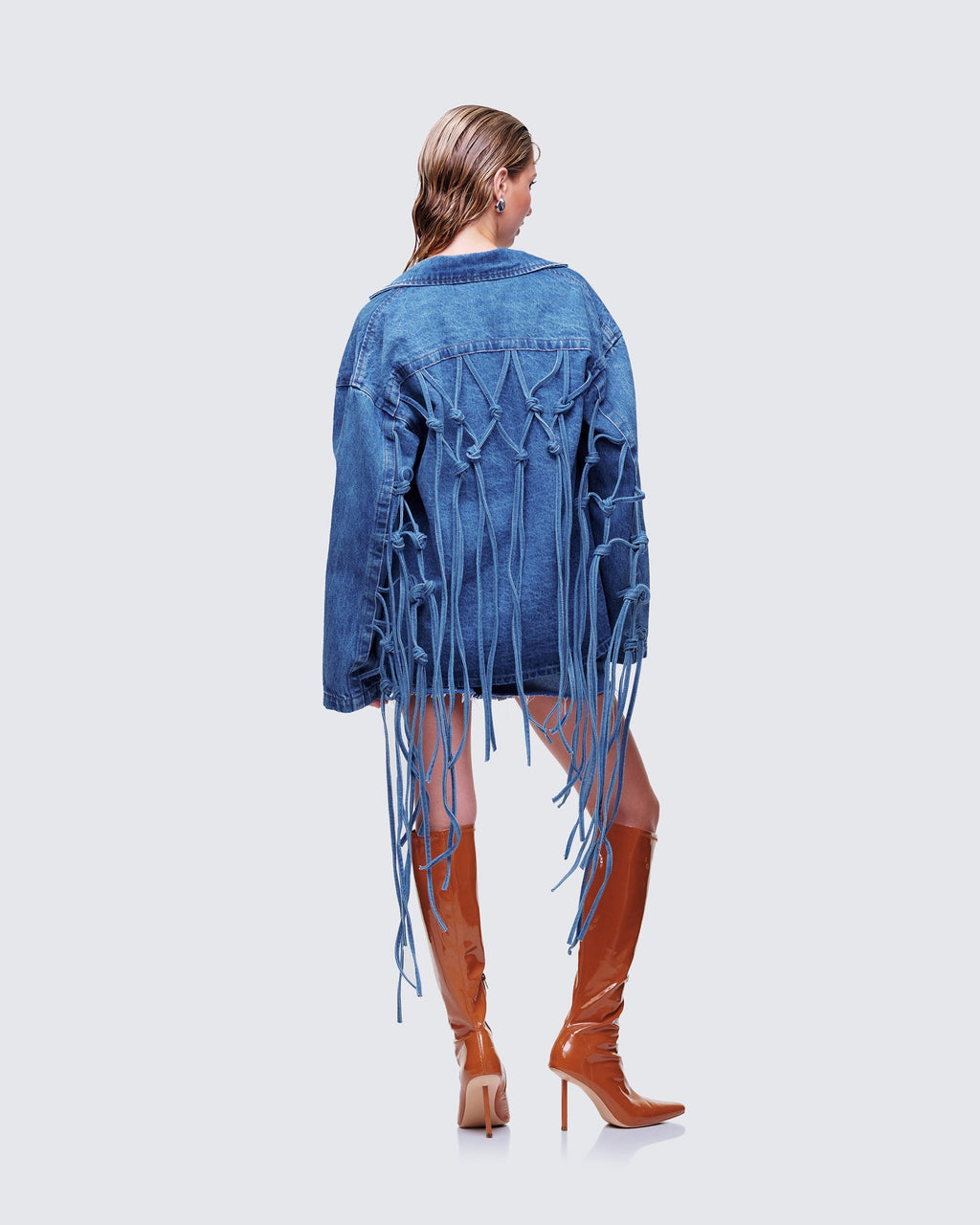 Finesse Kumi Blue Denim Macrame Jacket
