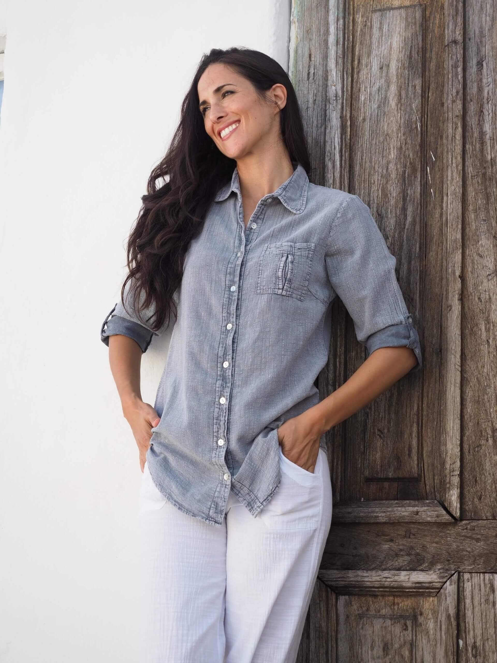 Cotton Natural Women's Kate Fossil Gray Shirt