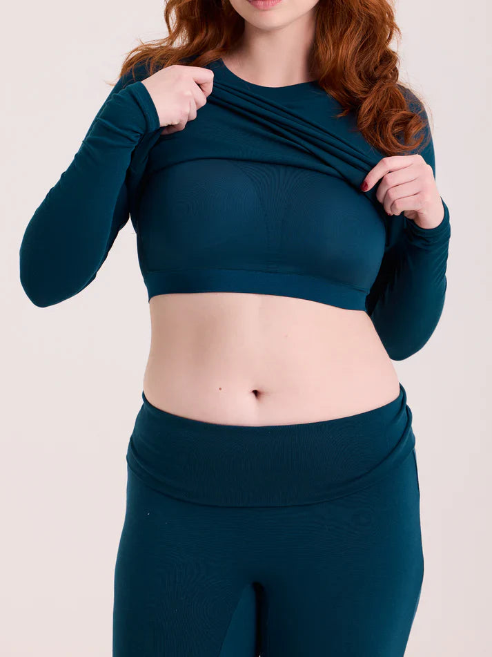 Klassy Crew Neck Braless Long Sleeve 1