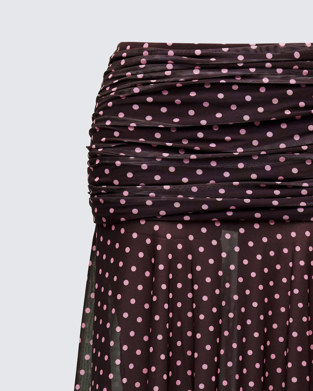 Finesse Lehlani Brown Polka Drop Waist Midaxi Skirt