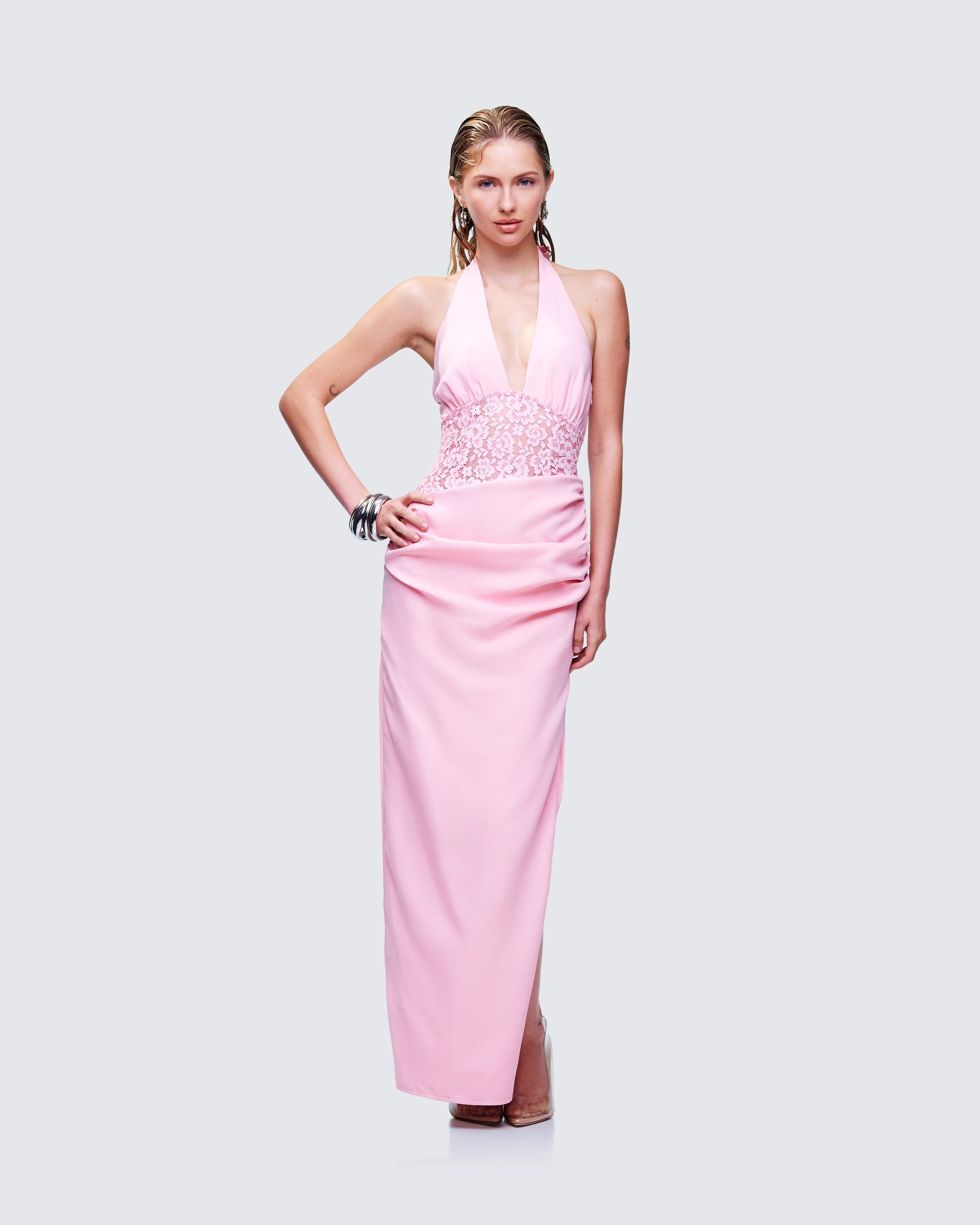 Lenora Lace Detail Maxi Dress