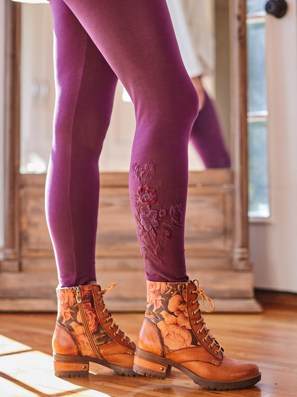 April Cornell Tapestry Contemporary Legging - Plum