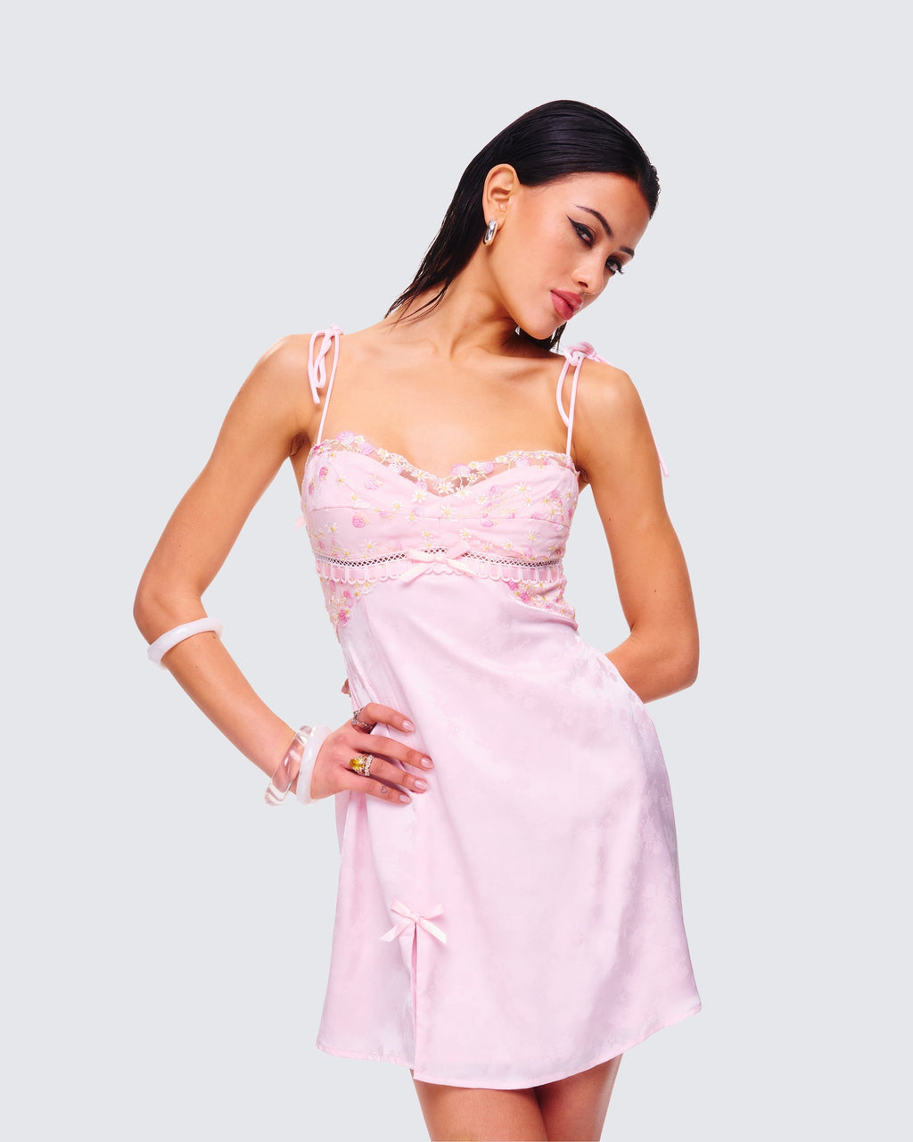 Lottie Pink Mini Slip Dress