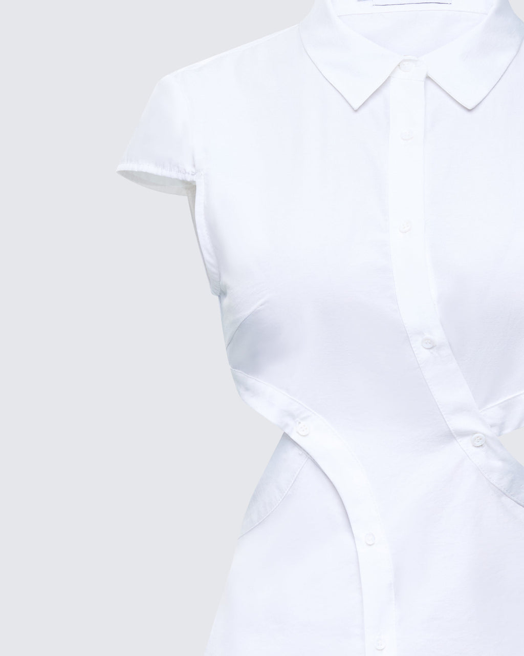 Finesse Lowen White Poplin Cut Out Shirt