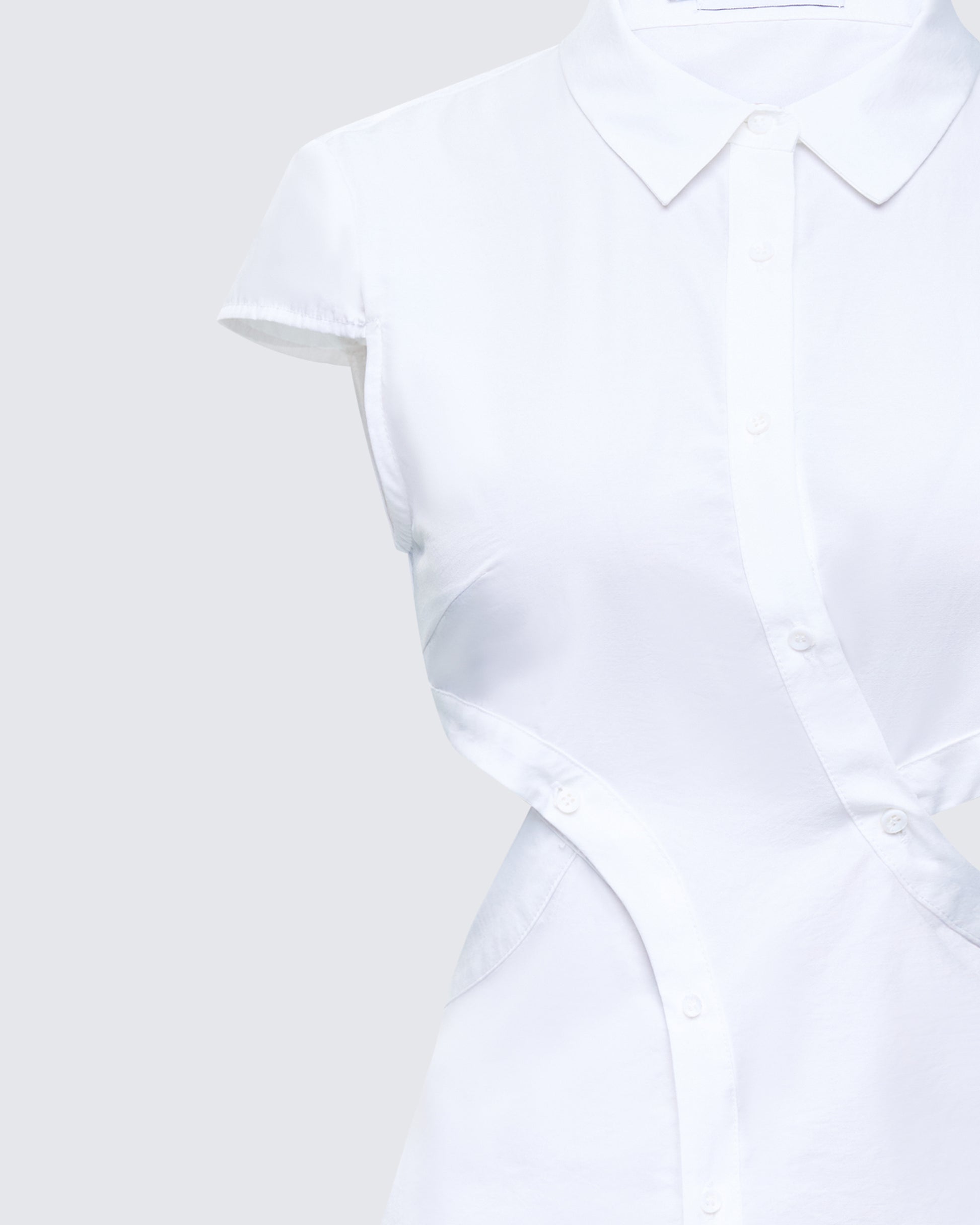 Finesse Lowen White Poplin Cut Out Shirt