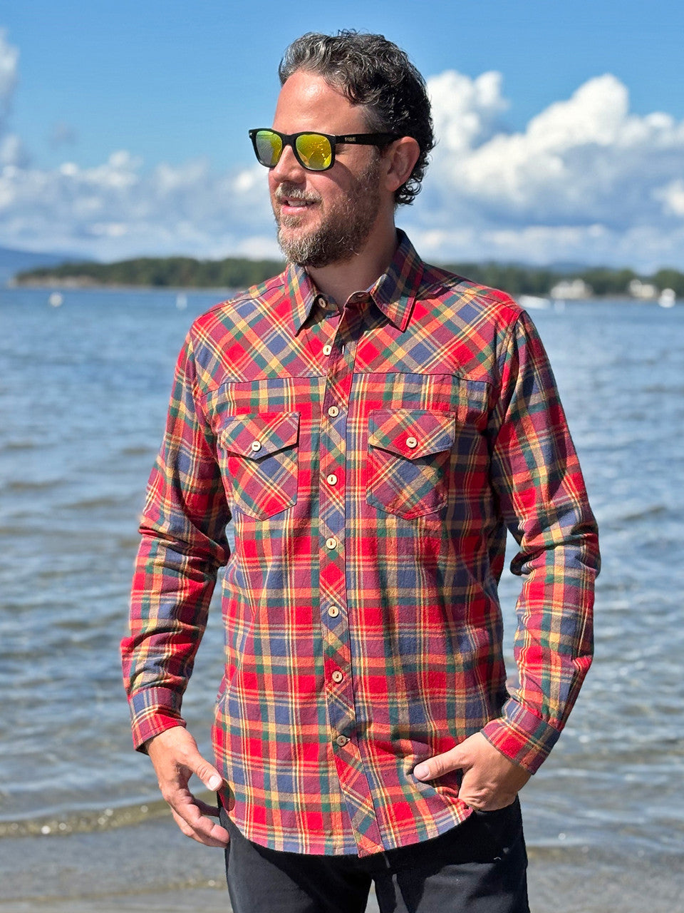 April Cornell Autumn Flannel Shirt - Red Multi