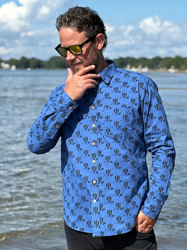 April Cornell Wandering Skier Shirt - Blue