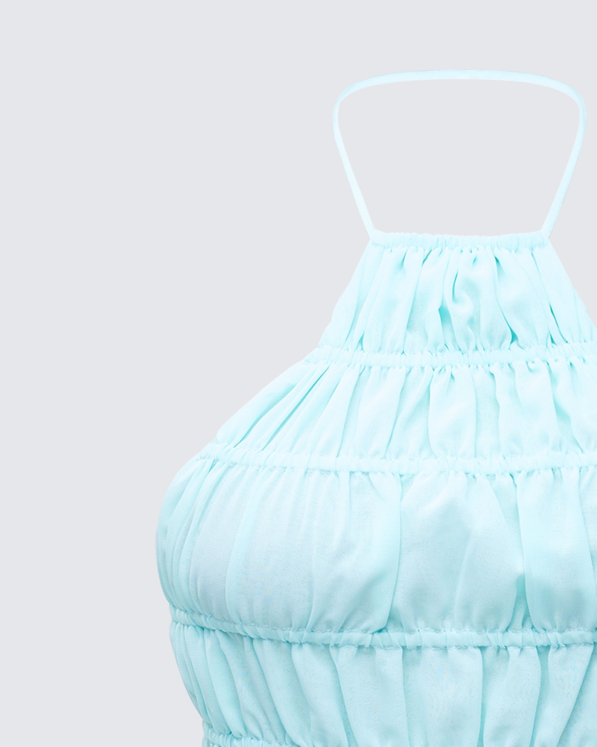 Finesse Luneth Blue Backless Halter Neck Top