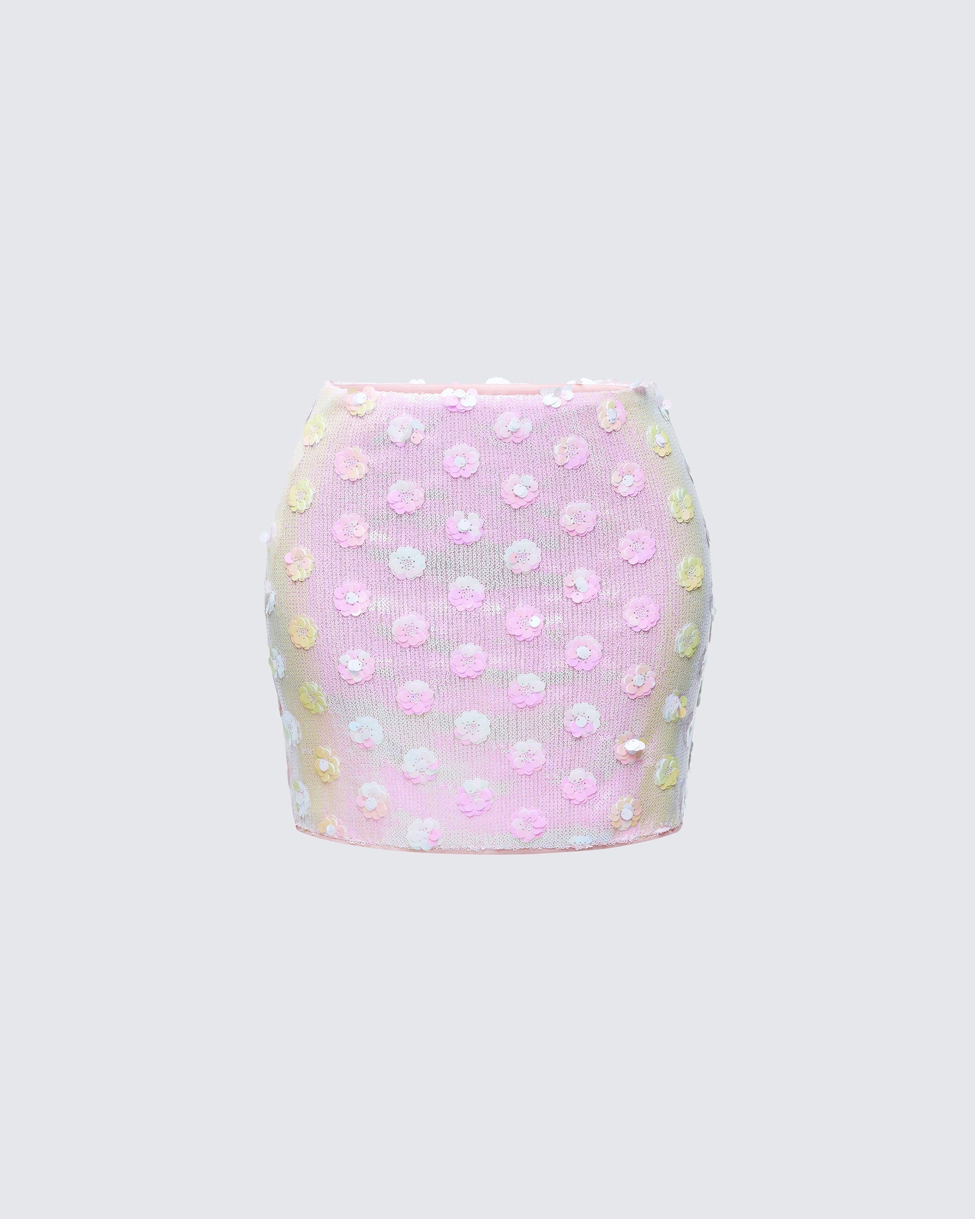 Finesse Luneth Pink Sequin Mini Skirt