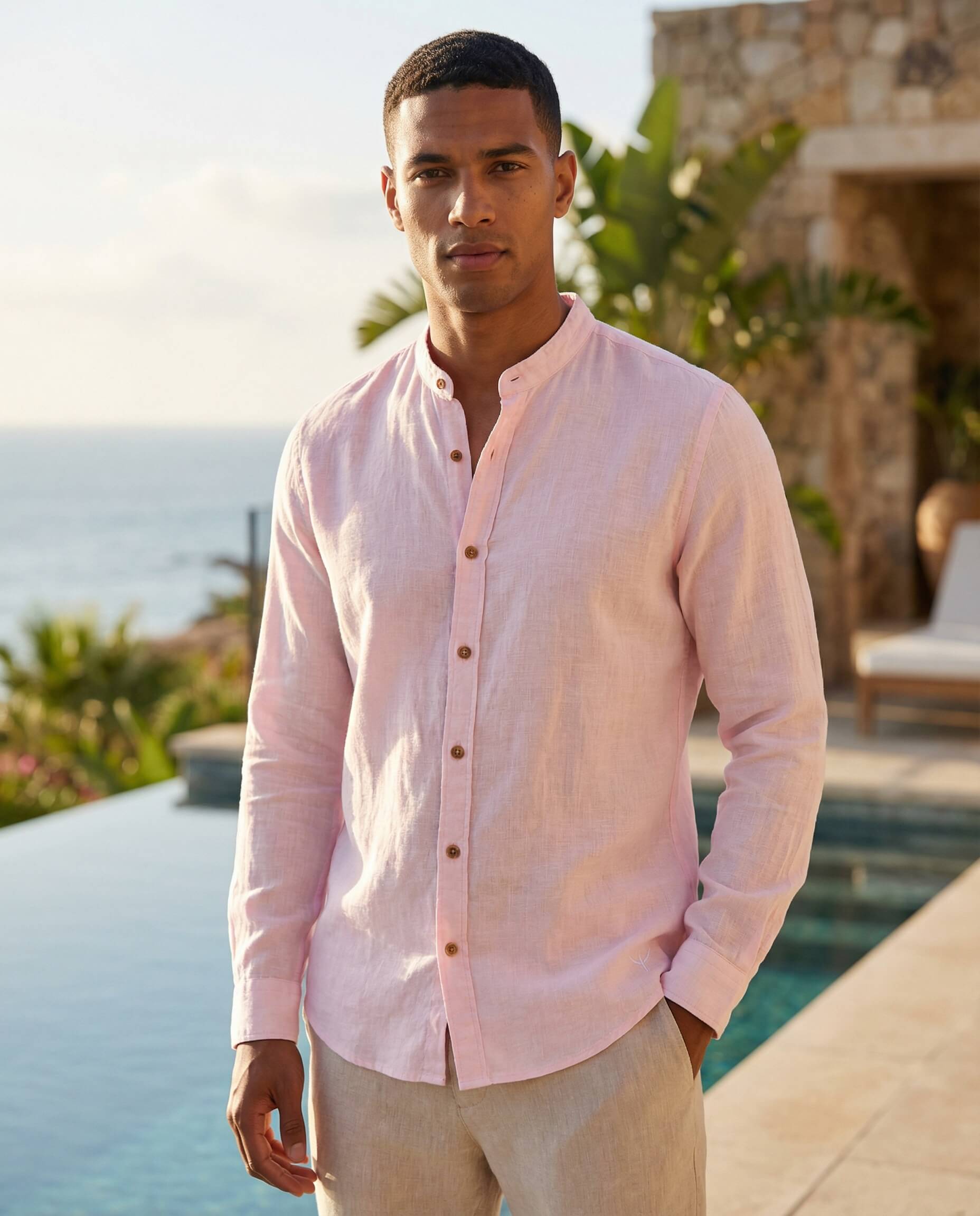 Cotton Natural Men's Luigi Pink Shirt