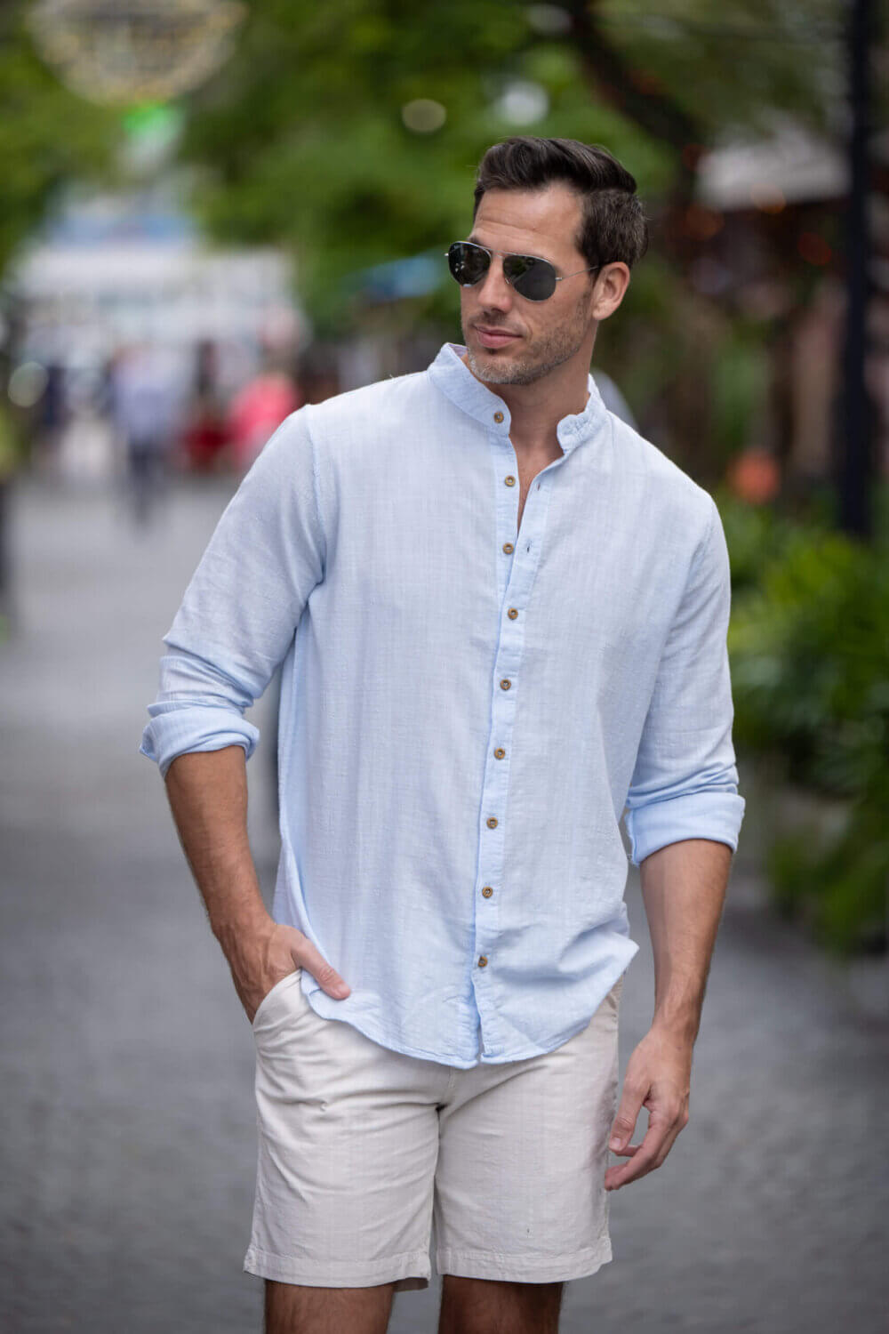 Cotton Natural Men's Luigi Light Blue Shirt