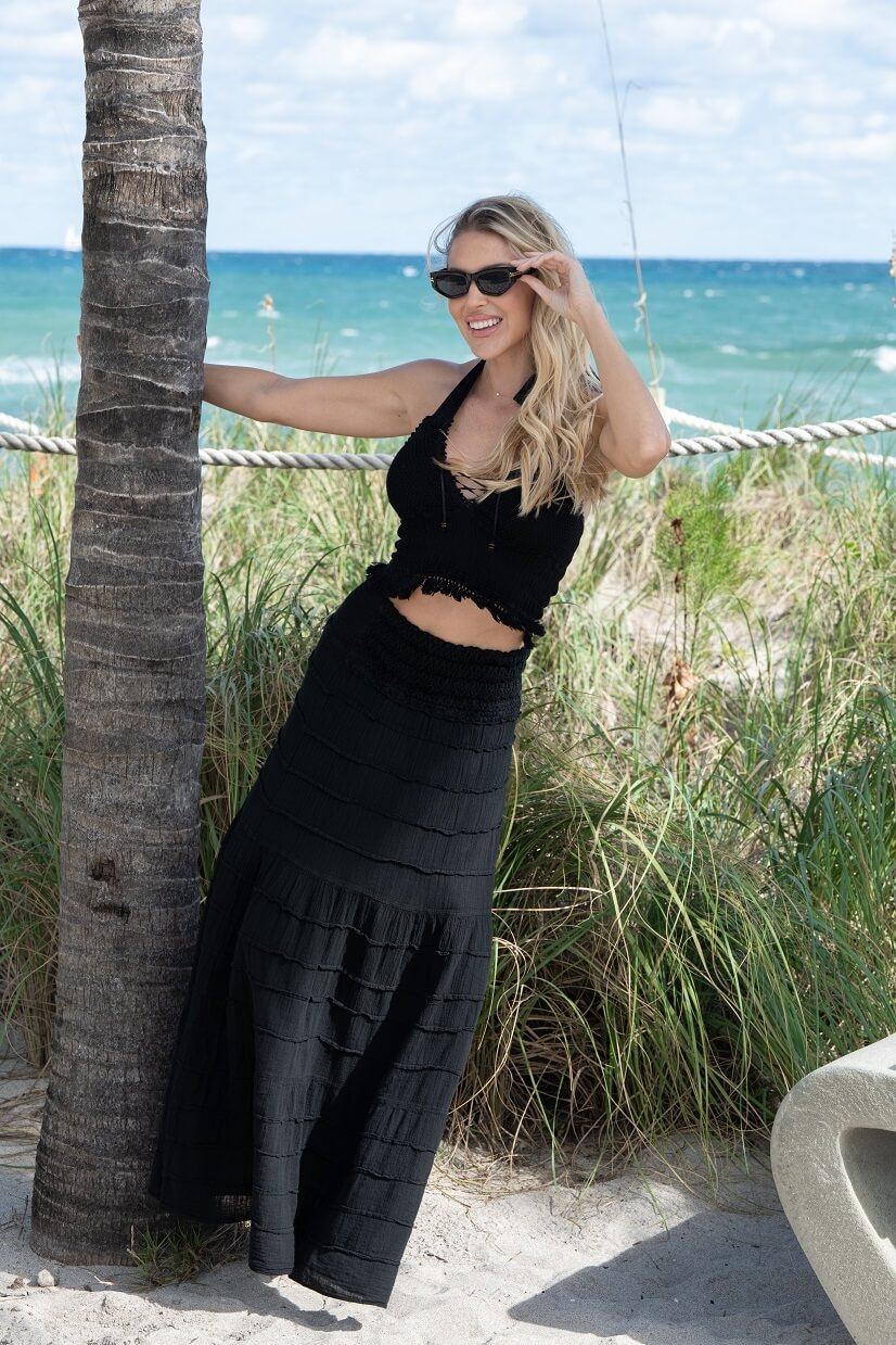 Cotton Natural Women's Lyon Black Skirt