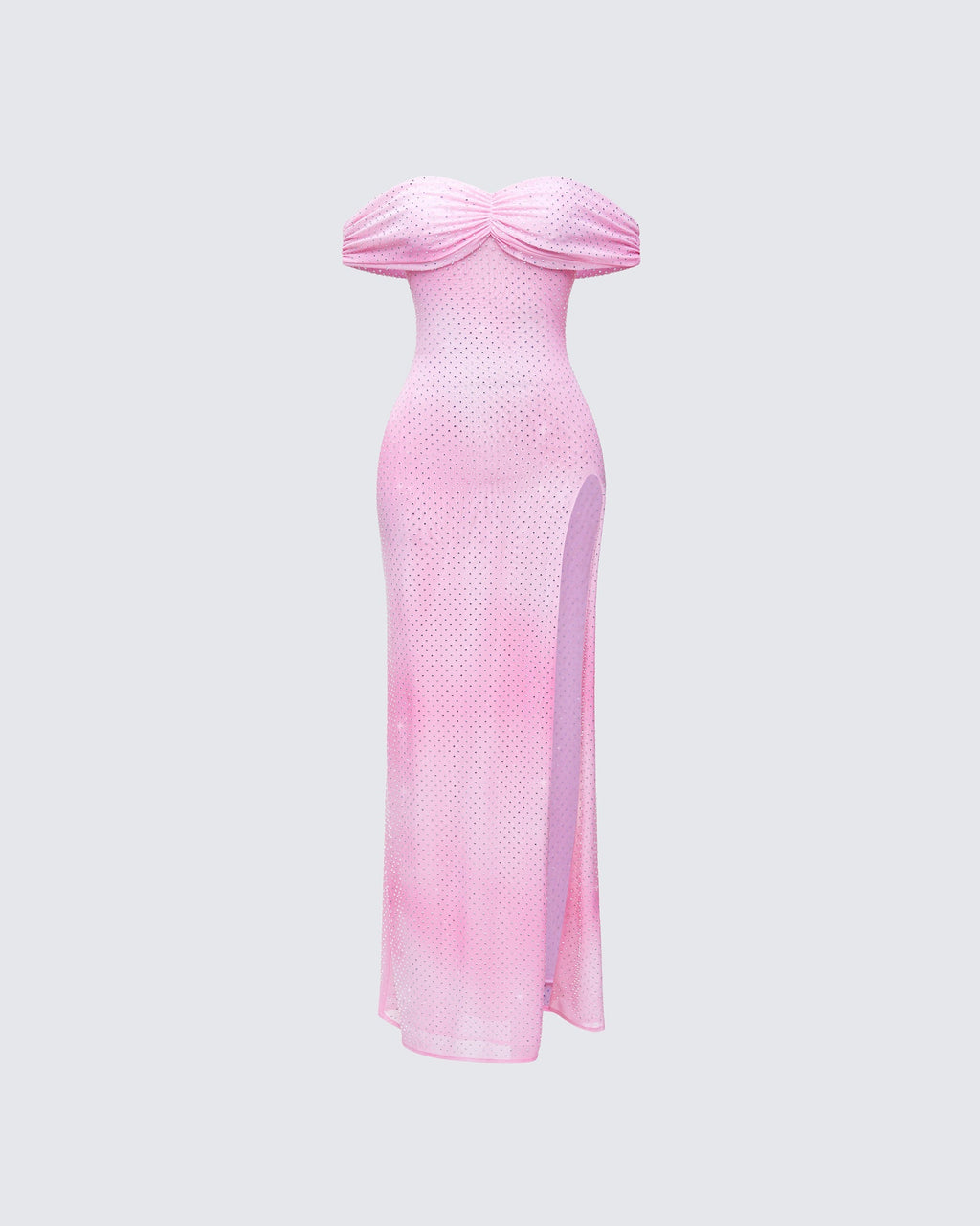 Finesse Maela Pink Diamanté Maxi Dress
