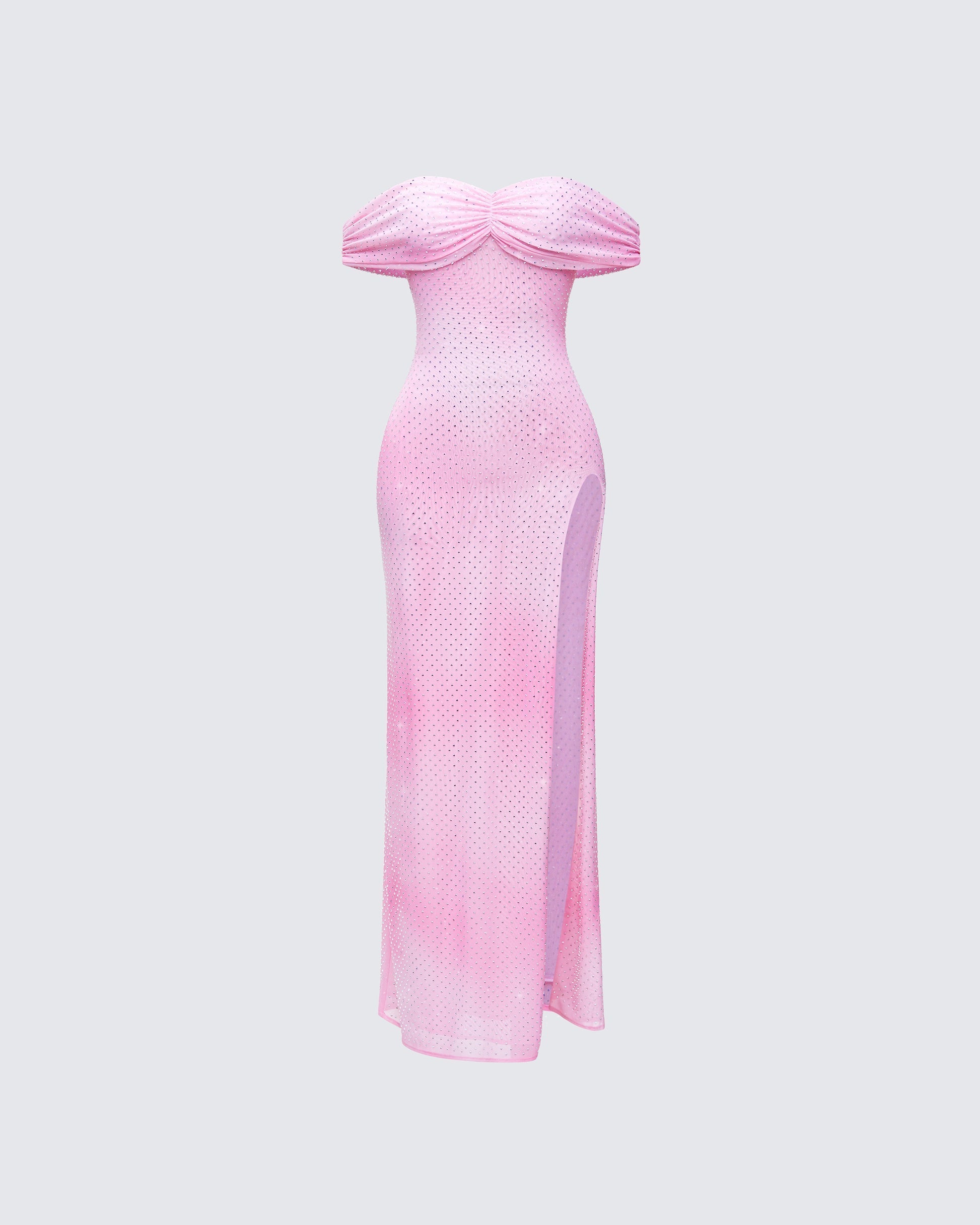 Finesse Maela Pink Diamanté Maxi Dress
