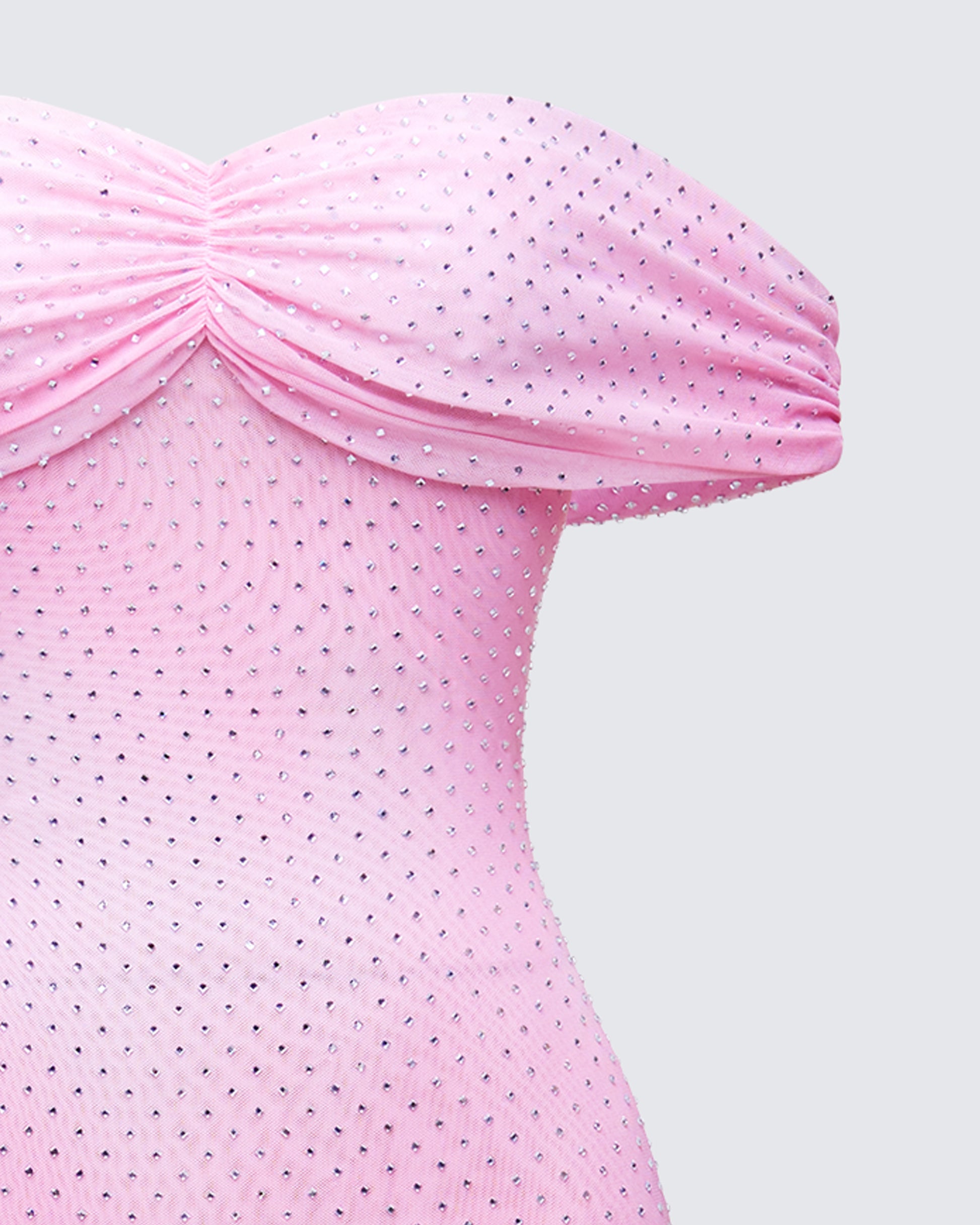 Finesse Maela Pink Diamanté Maxi Dress