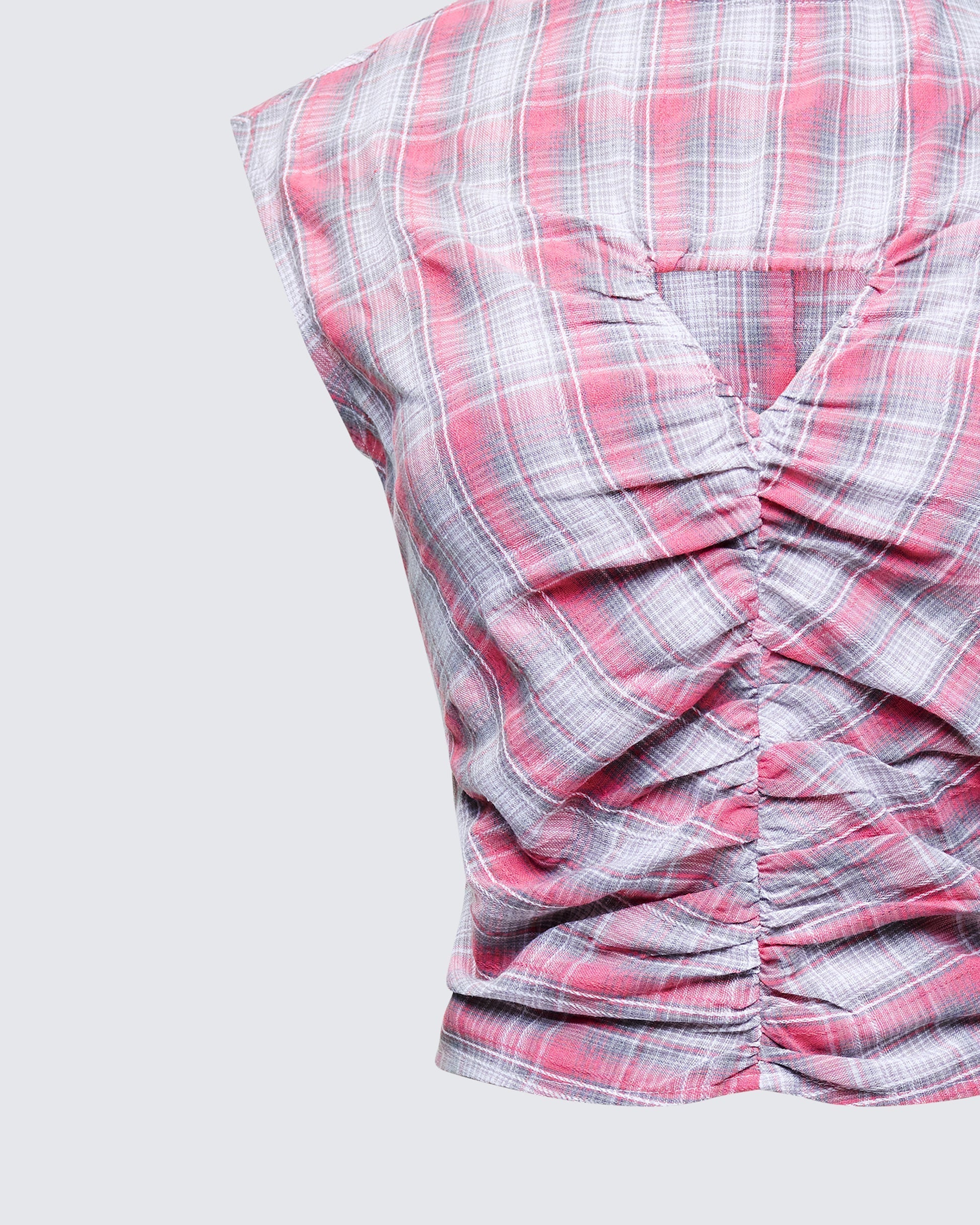Finesse Malak Multi Check Cutout Shirt