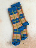 April Cornell Retro Plaid Crew Sock - Legion Blue