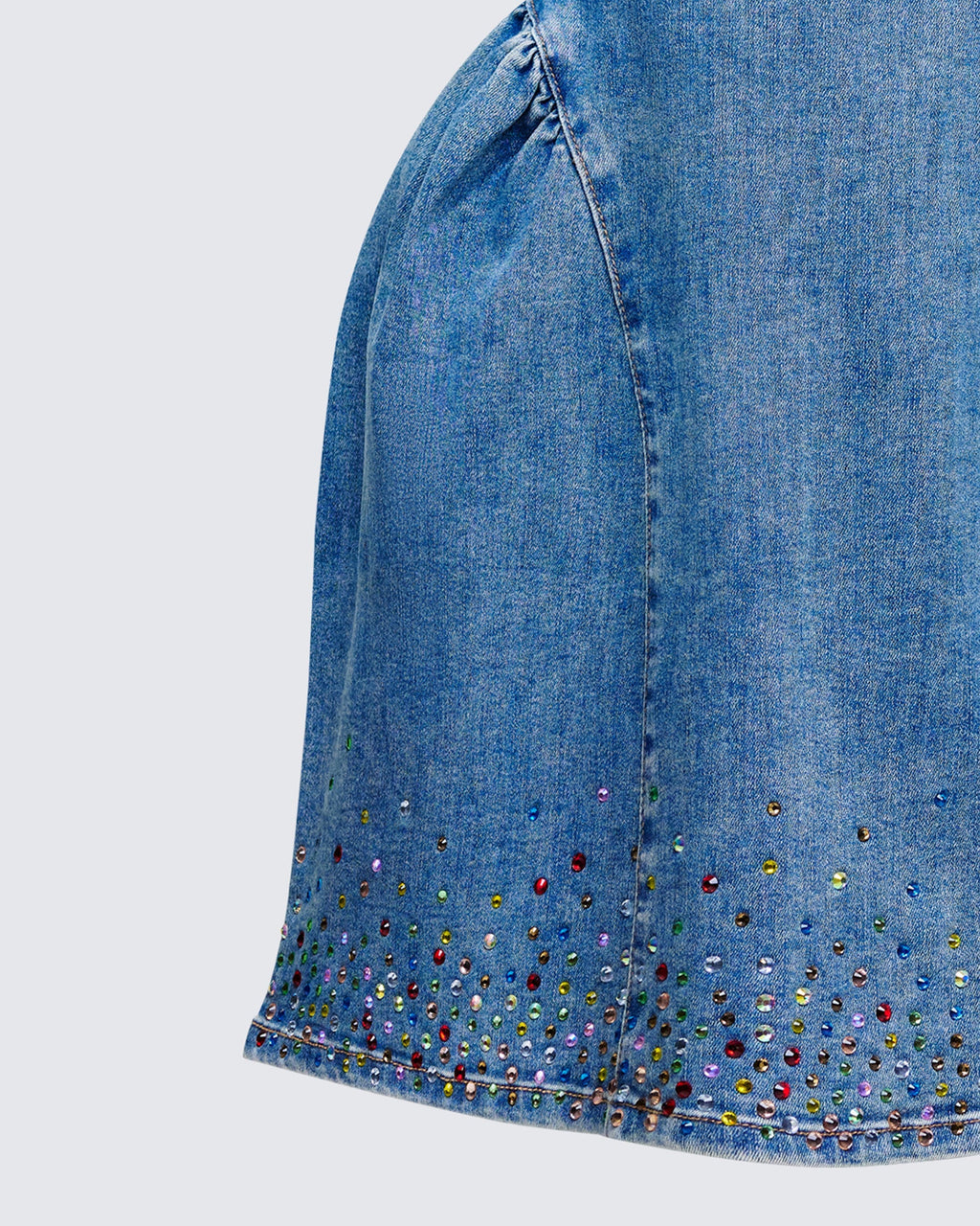 Finesse Meina Blue Denim Embellished Mini Dress