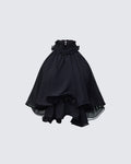 Finesse Melva Black Georgette Ruffle Trim Top