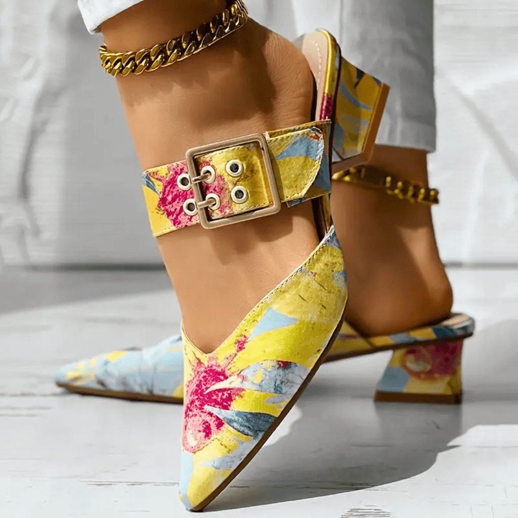 Harper & Lane Joan - Buckle Block Heel Mules