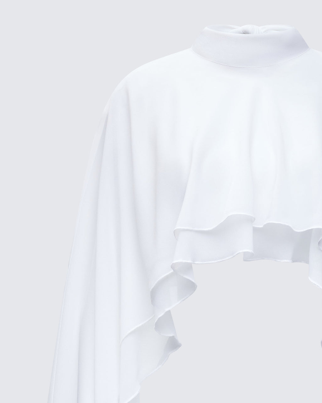 Finesse Mitchie White Georgette Open Back Cape
