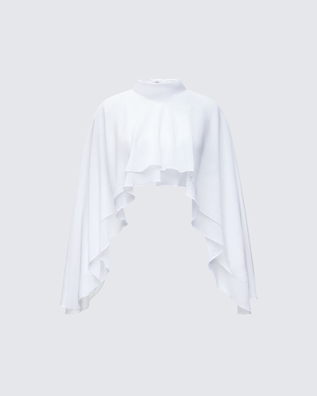 Finesse Mitchie White Georgette Open Back Cape
