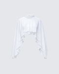 Finesse Mitchie White Georgette Open Back Cape