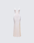 Finesse Mollie Ivory Plunge Neck Maxi Dress