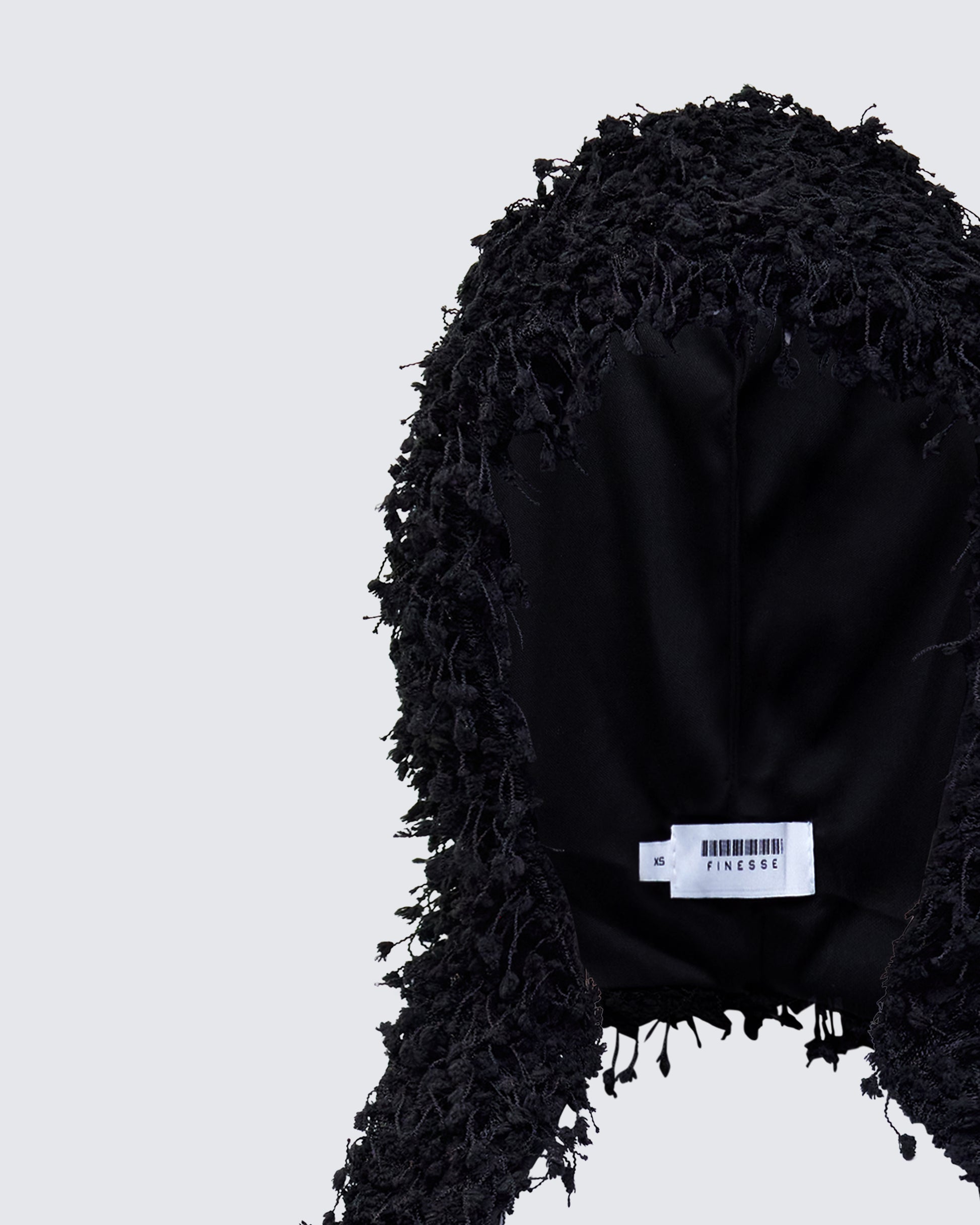 Finesse Morgan Black Knit Hooded Halter Top