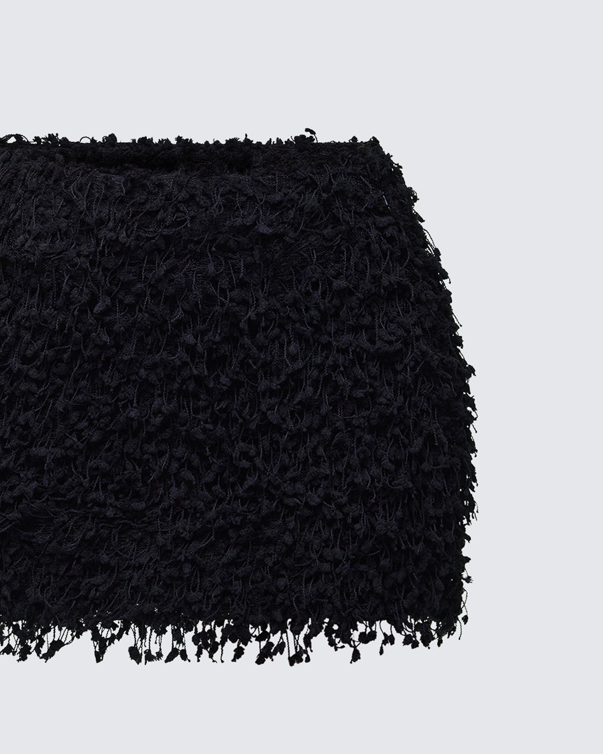 Finesse Morgan Black Knit Mini Skirt