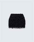 Finesse Morgan Black Knit Mini Skirt