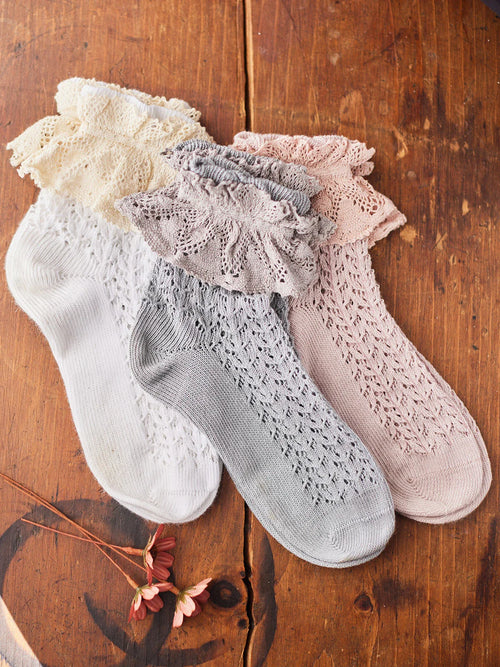 April Cornell Whimsy Lace Ankle Sock - White