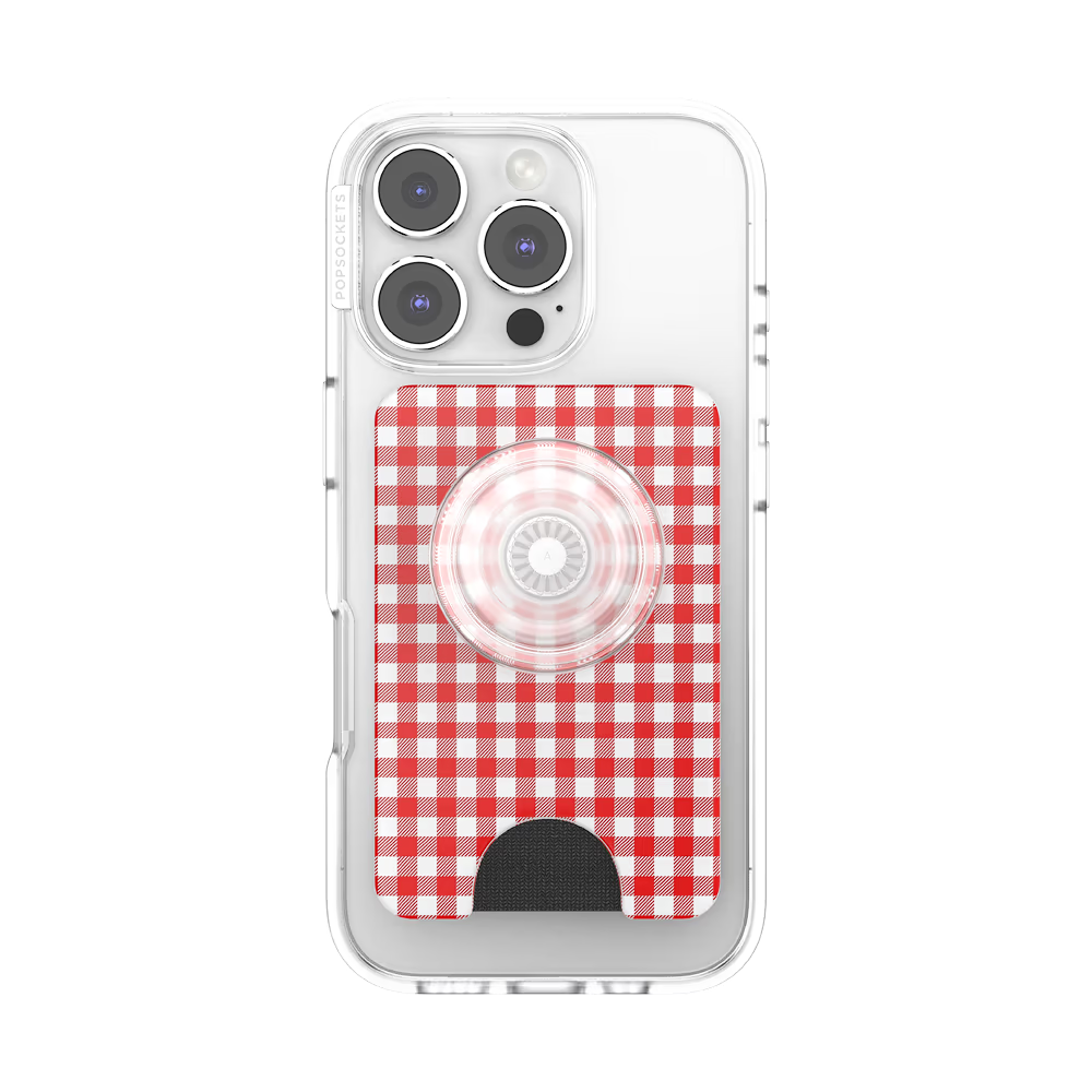 PopSockets Red Gingham - MagSafe PopWallet+