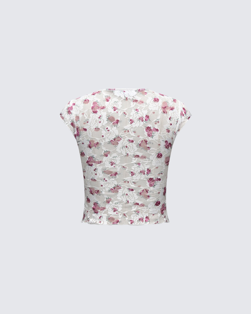 Finesse Mel Multi Printed Velvet Trim Stretch Lace Top