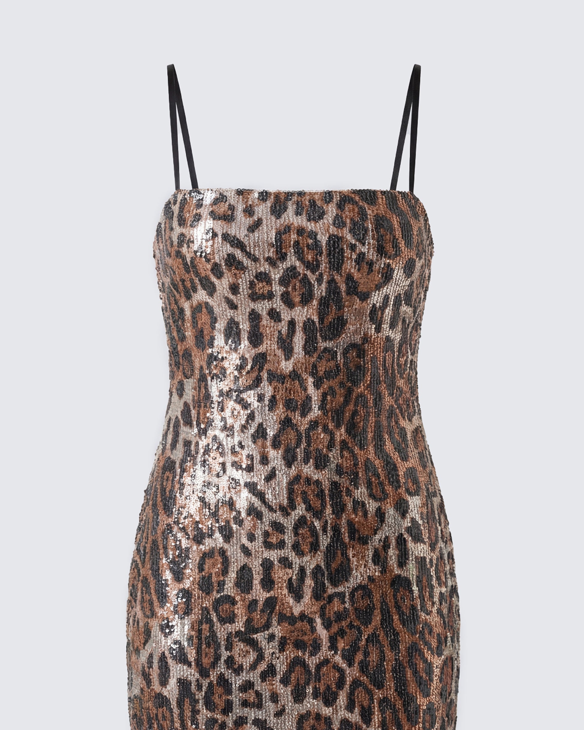 Finesse Mila Sequin Leopard Print Mini Dress