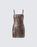 Finesse Mila Sequin Leopard Print Mini Dress