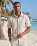 Cotton Natural Men's Miramar Beige Shirt