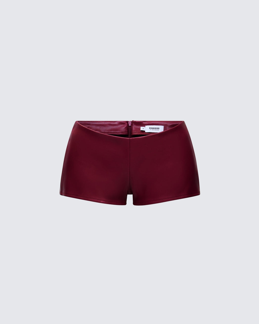 Finesse Najwa Red Vegan Leather Booty Shorts