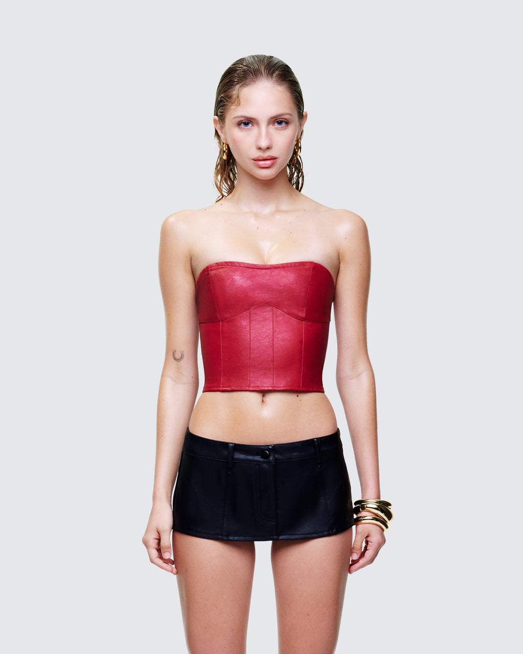 Finesse Novia Vegan Leather Corset Top