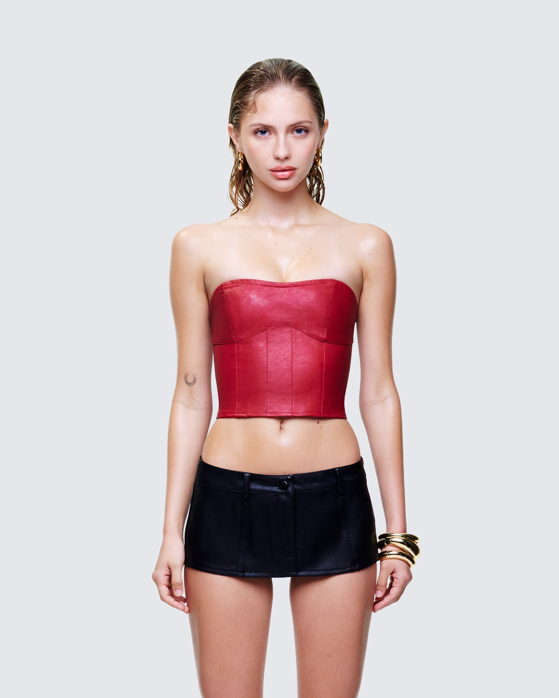 Finesse Novia Vegan Leather Corset Top