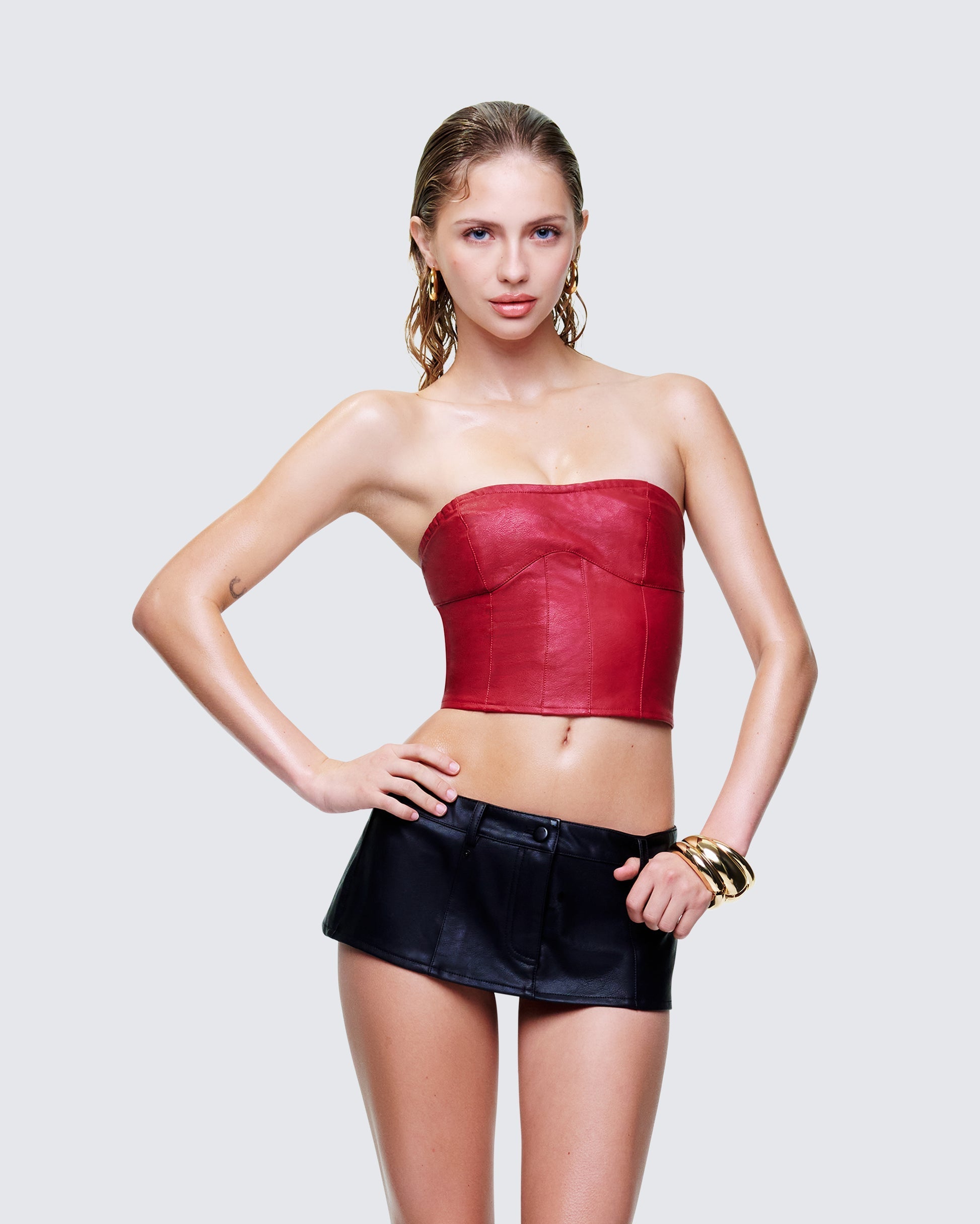 Finesse Novia Vegan Leather Corset Top