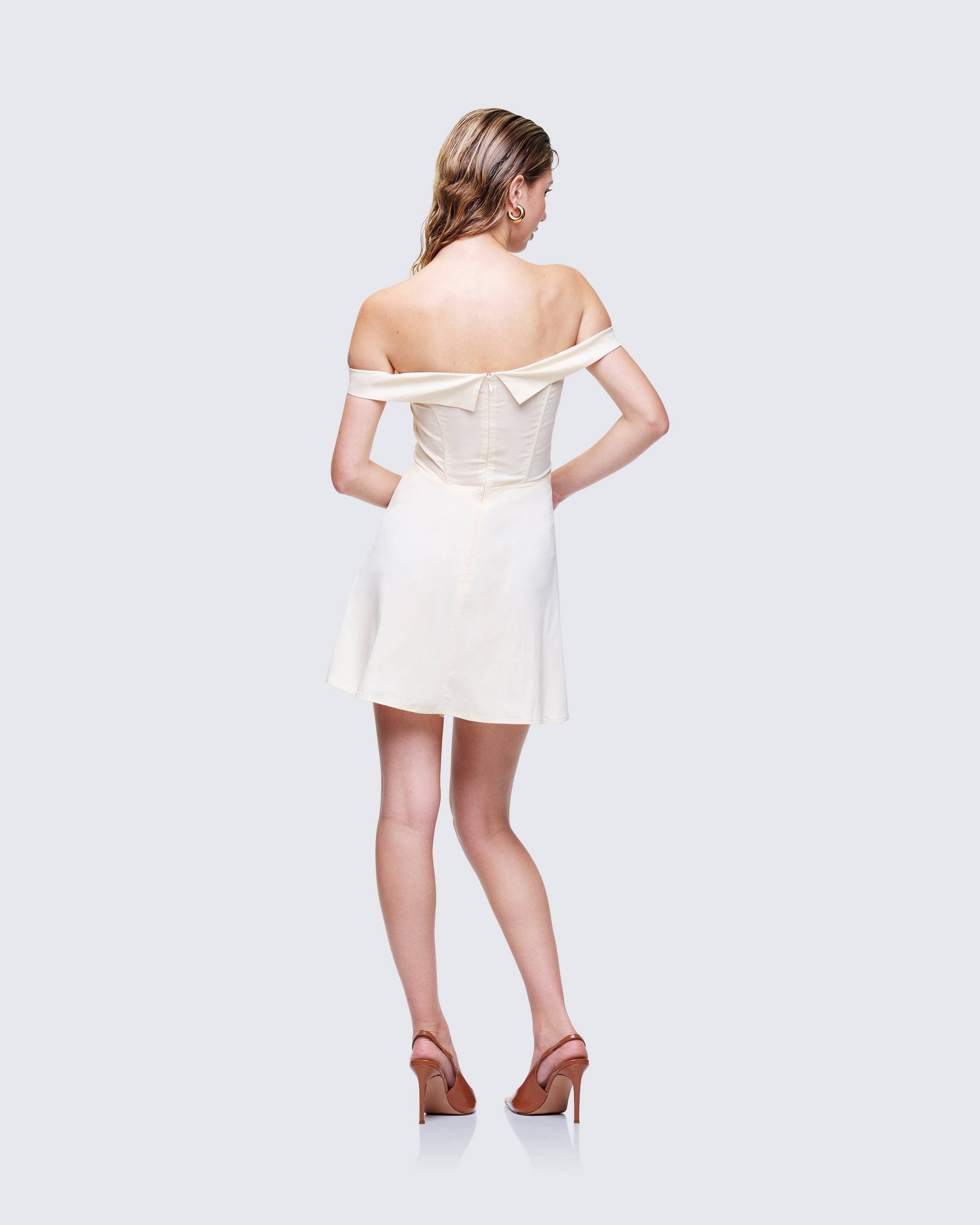 Finesse Nula Yellow Embroidered Mini Dress