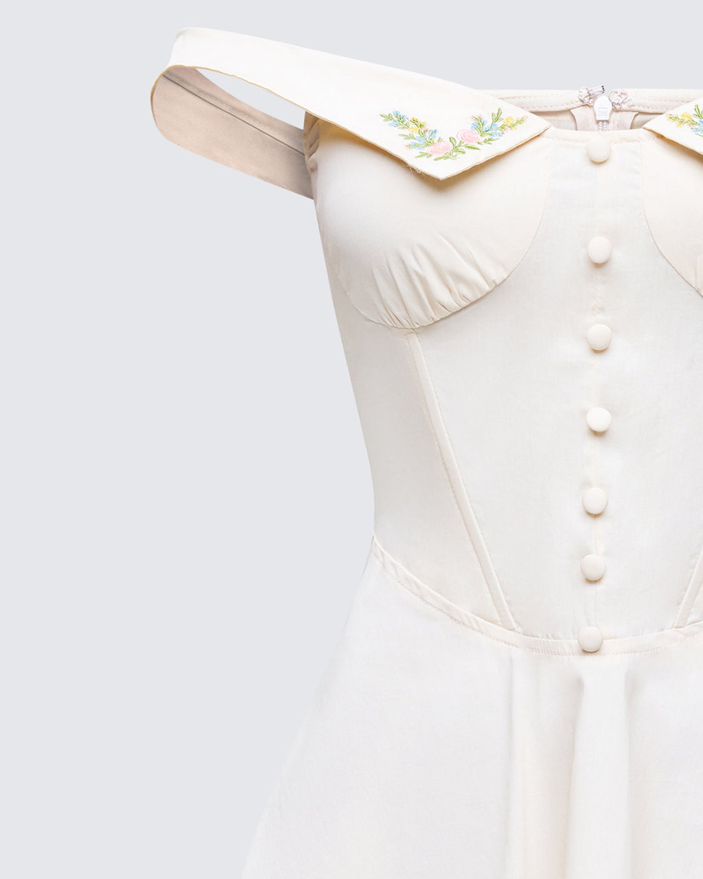 Finesse Nula Yellow Embroidered Mini Dress