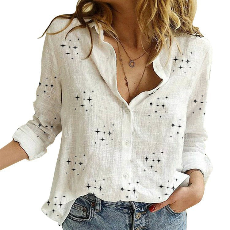 Nabalu Elaris | Women’s Printed Button Front Casual Blouse