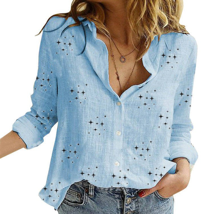 Nabalu Elaris | Women’s Printed Button Front Casual Blouse