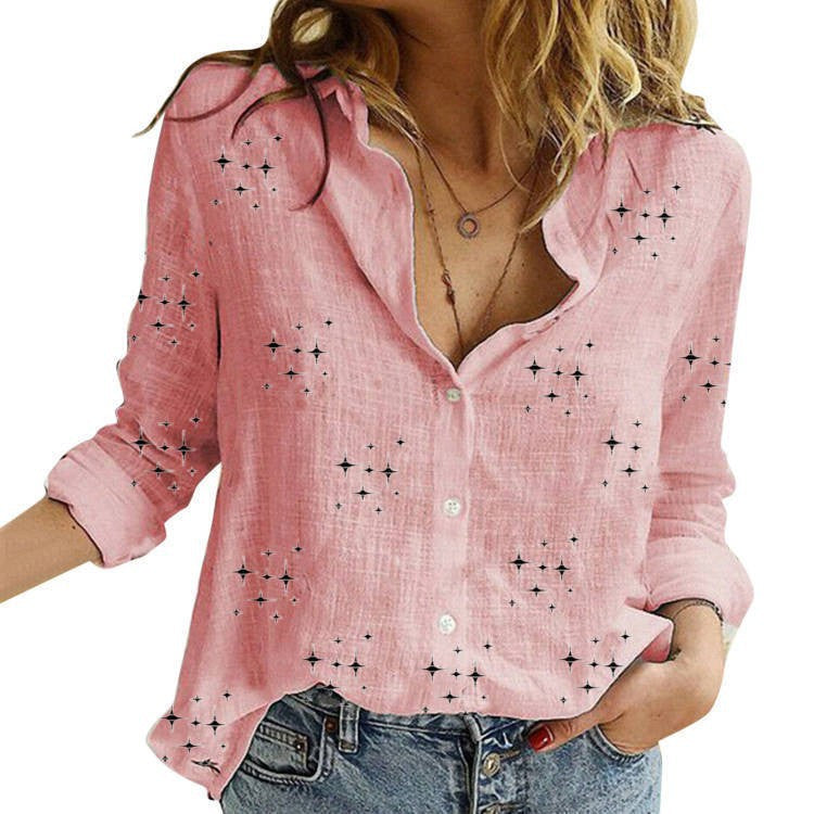 Nabalu Elaris | Women’s Printed Button Front Casual Blouse