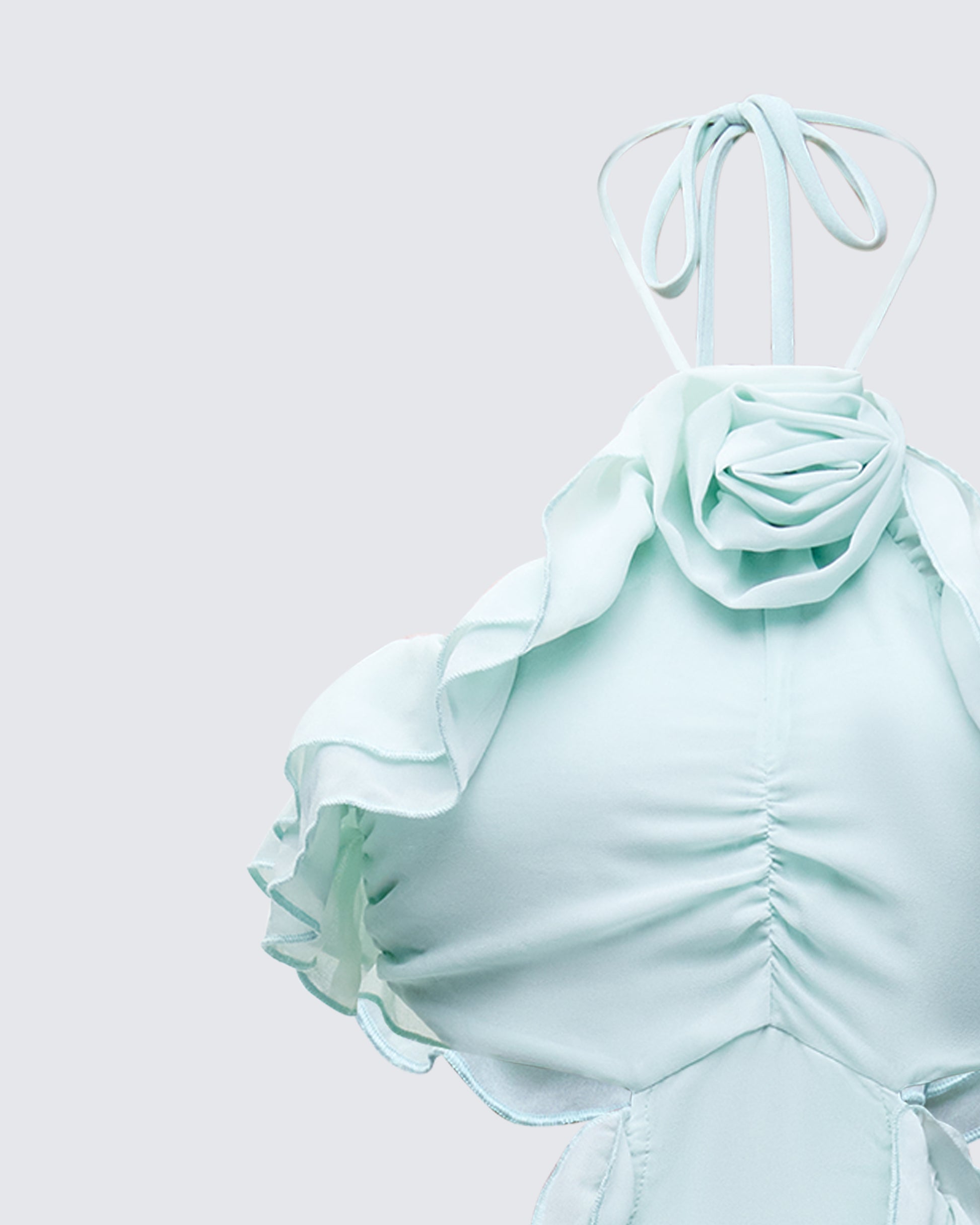 Finesse Ocean Blue Tiered Ruffle Maxi Dress