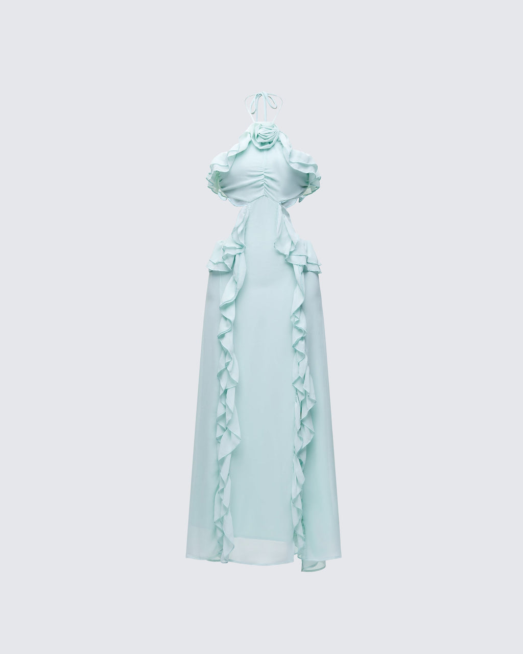 Finesse Ocean Blue Tiered Ruffle Maxi Dress